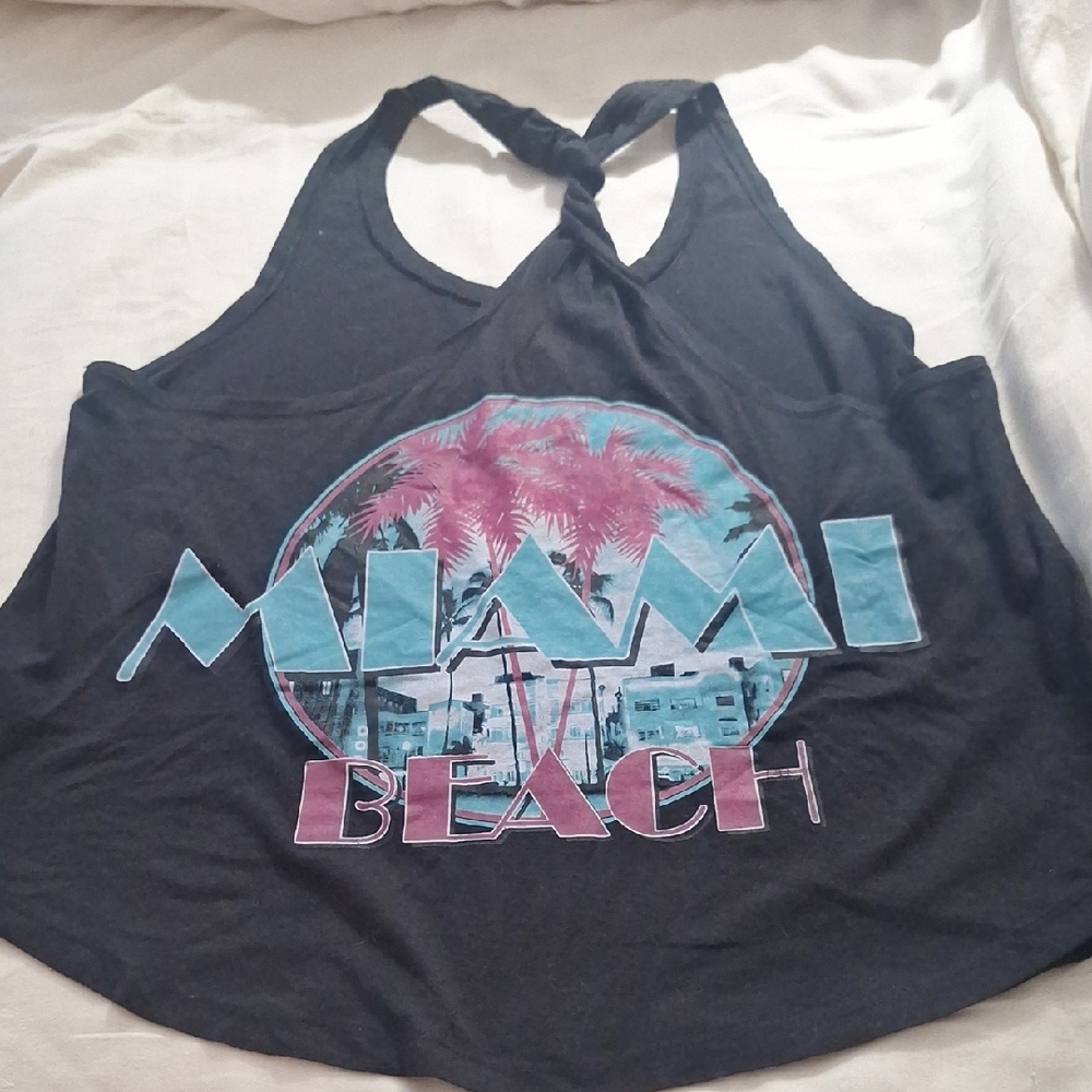 Miami Beach Black Tank Top
